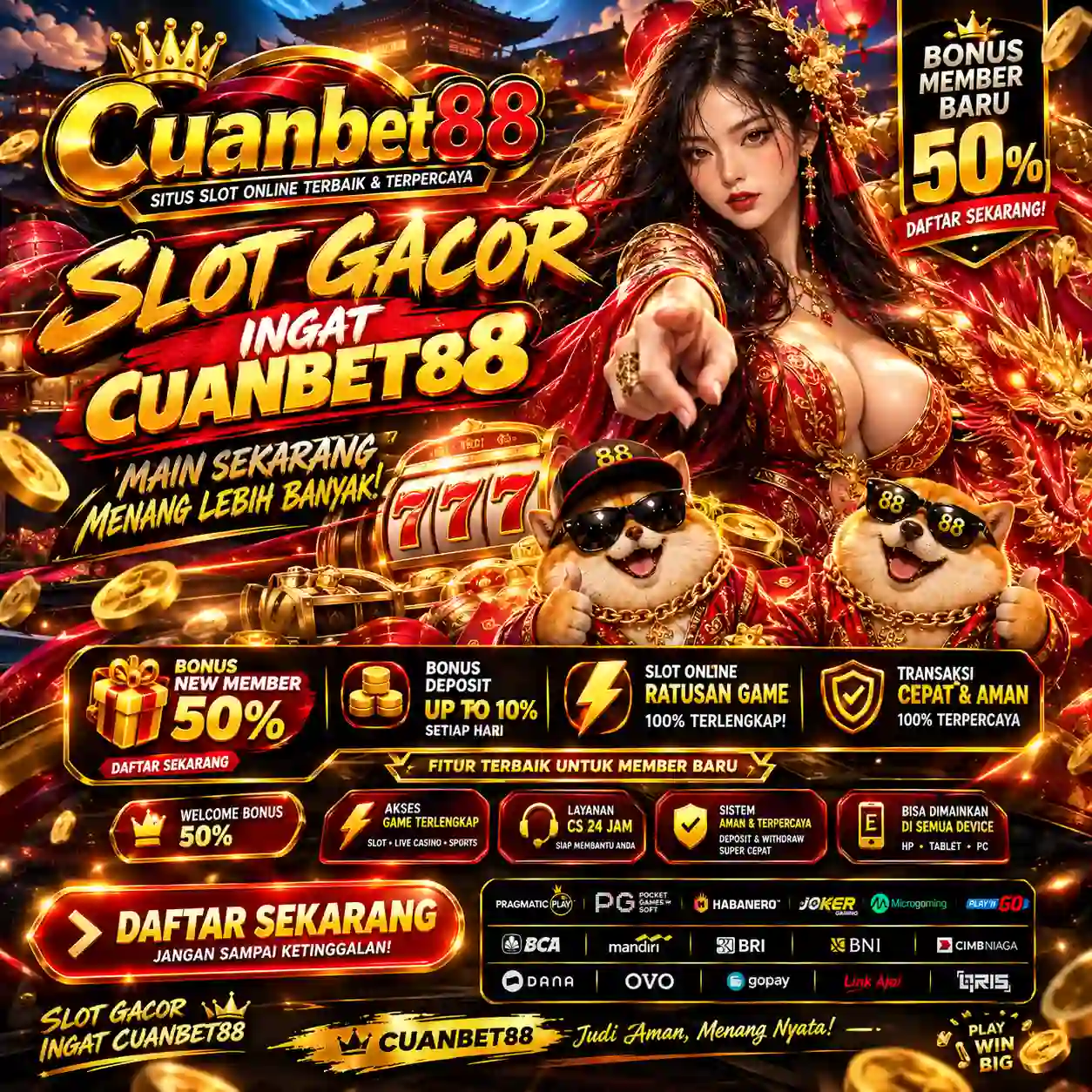 CUANBET88: Andalan Link Slot Gacor Hari Ini Situs Slot88 Resmi Gampang Menang